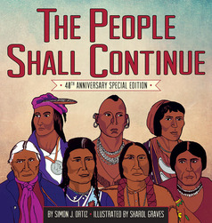 The People Shall Continue book cover showing seven indigenous people wearing traditional indigenous clothing