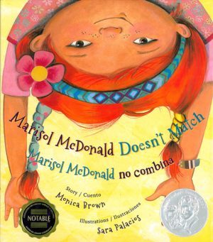 Front cover for Marisol McDonald Doesn't Match / Marisol McDonald no combina by Monica Brown and Sara Palacios