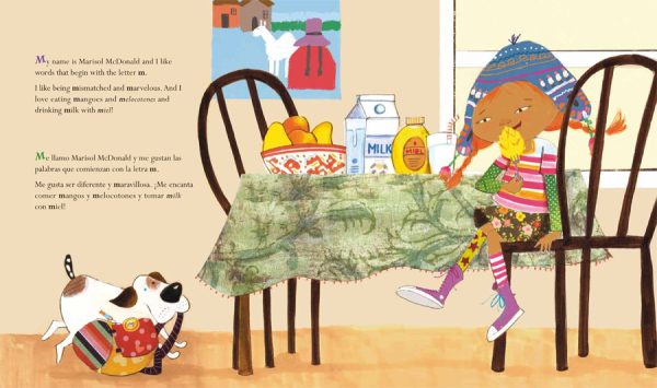 Interior spread #1 for Marisol McDonald and the Monster / Marisol McDonald y el monstruo by Monica Brown and Sara Palacios