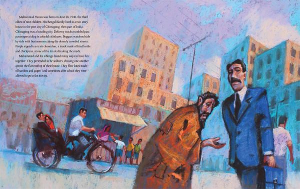 Interior spread #2 for Twenty-two Cents by Paula Yoo and Jamel Akib