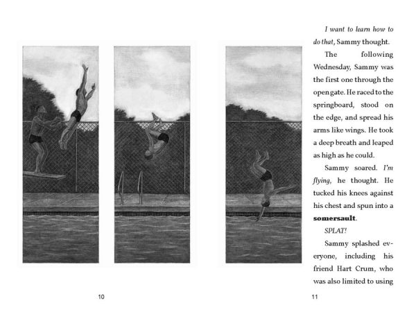 Interior spread #2 for The Story of Olympic Diver Sammy Lee by Paula Yoo and Dom Lee