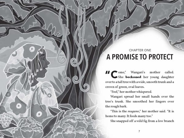 Interior spread #1 for The Story of Environmentalist Wangari Maathai by Jen Cullerton Johnson and Sonia Lynn Sadler