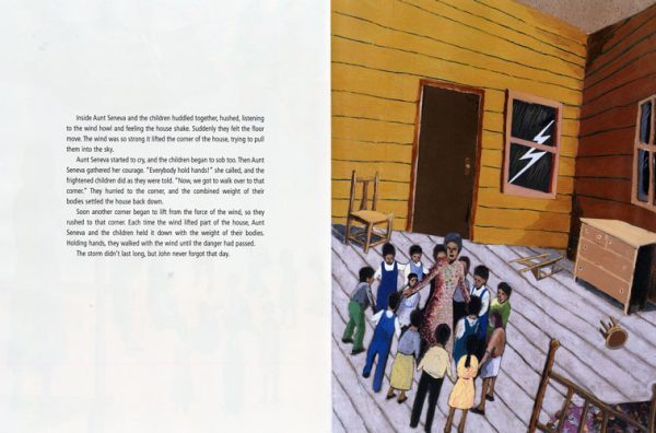 Interior spread #2 for John Lewis in the Lead by Jim Haskins; Kathleen Benson and Benny Andrews