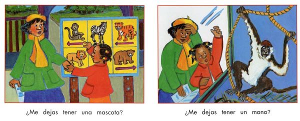 Interior spread #2 for ¿Me dejas tener una mascota? by Gwendolyn Hooks and Lisa Cinelli