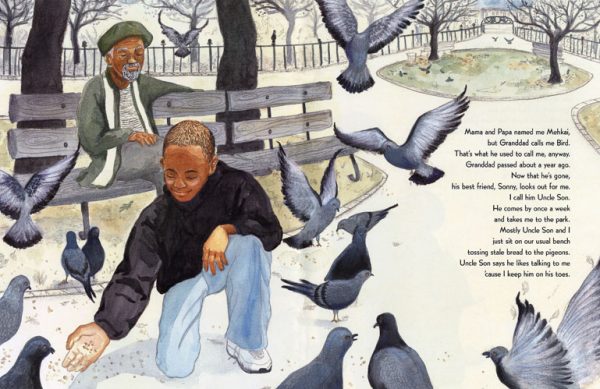 Interior spread #2 for Bird by Zetta Elliott and Shadra Strickland