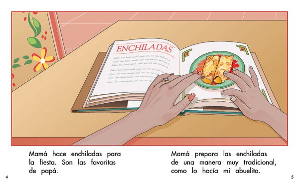 Interior spread #2 for Una comida de cumpleaños para papá by Barbara M. Flores; Elena Castro; Eddie Hernández and Raúl Espinoza