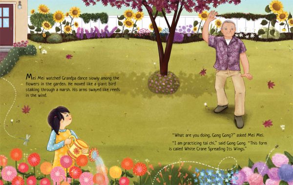 Interior spread #1 for A Morning with Grandpa by Sylvia Liu and Christina Forshay