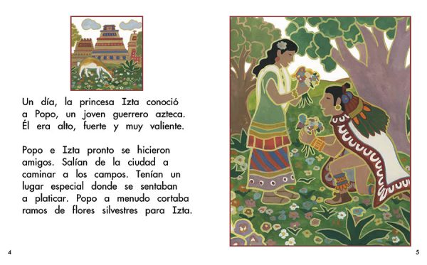 Interior spread #2 for Los dos volcanes by Barbara M. Flores; Elena Castro; Eddie Hernández and John Martinez