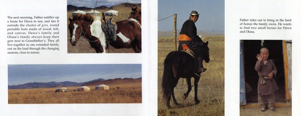 Interior spread #1 for Vanishing Cultures: Mongolia by Jan Reynolds and Jan Reynolds