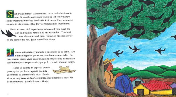 Interior spread #1 for The Harvest Birds / Los pájaros de la cosecha by Blanca López de Mariscal and Enrique Flores