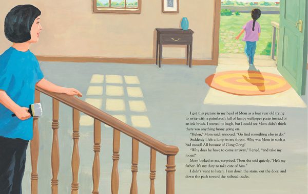 Interior spread #3 for Grandfather Counts by Andrea Cheng and Ange Zhang