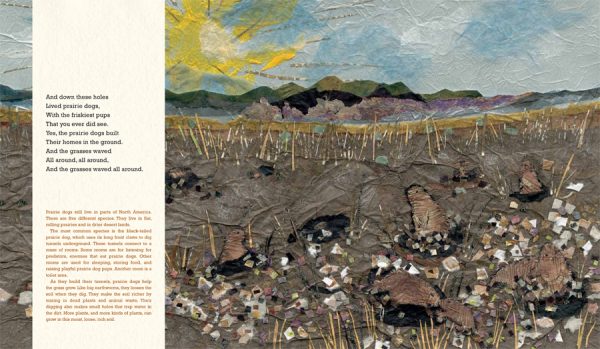 Interior spread #2 for Prairie Dog Song by Susan L. Roth; Cindy Trumbore and Susan L. Roth