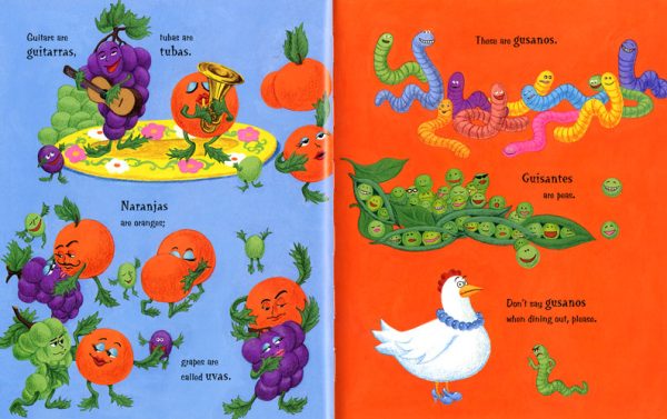 Interior spread #1 for Say Hola to Spanish Otra Vez (Again!) by Susan Middleton Elya and Loretta Lopez