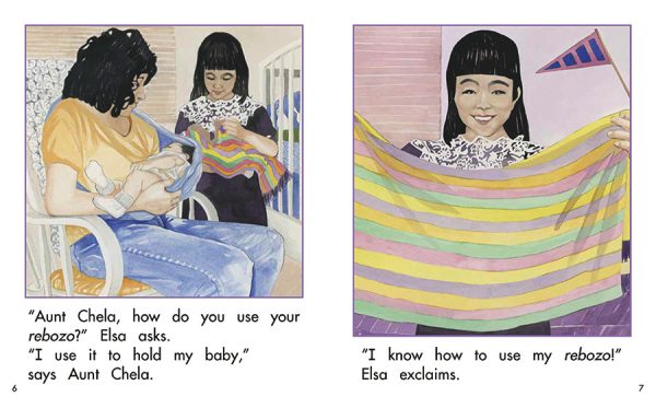 Interior spread #3 for Elsa's Rebozo by Barbara M. Flores; Elena Castro; Eddie Hernández and Michael Ramirez