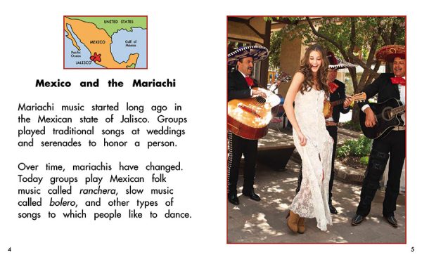 Interior spread #2 for The Mariachi Is Here by Barbara M. Flores; Elena Castro; Eddie Hernández