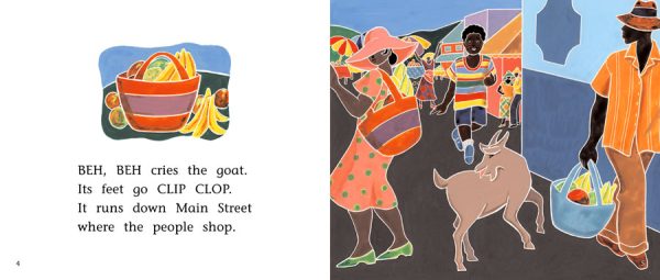 Interior spread #1 for The Goat Goes to Town by Phillis Gershator and Wellington D. Sadler