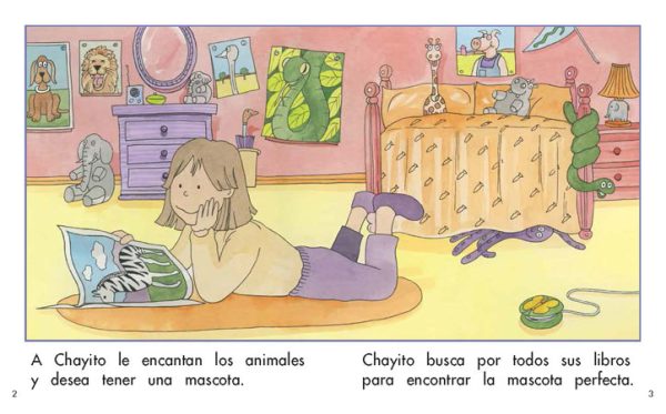 Interior spread #2 for Una mascota para Chayito by Barbara M. Flores; Elena Castro; Eddie Hernández