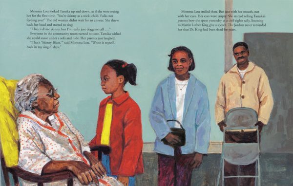 Interior spread #1 for Singing with Momma Lou by Linda Jacobs Altman and Larry Johnson