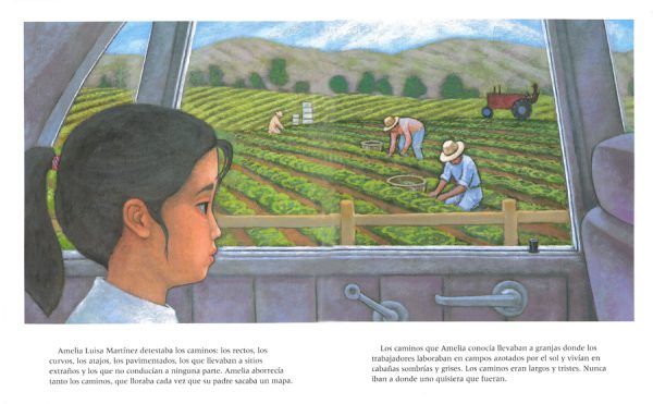 Interior spread #2 for El camino de Amelia by Linda Jacobs Altman and Enrique O. Sanchez