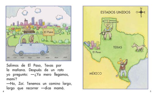 Interior spread #3 for ¿Ya mero llegamos, mami? by Barbara M. Flores; Elena Castro; Eddie Hernández