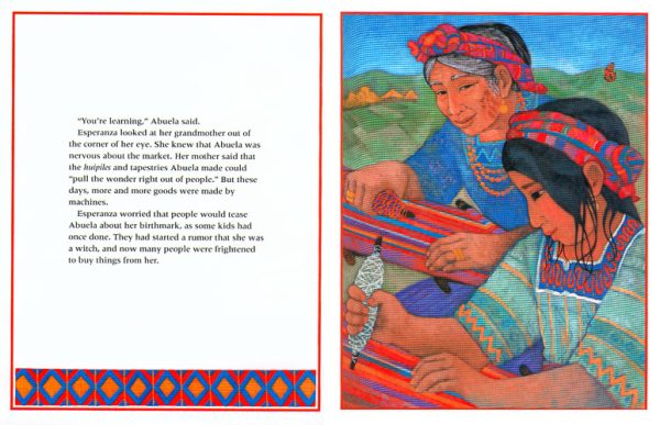 Interior spread #2 for Abuela's Weave by Omar S. Castañeda and Enrique O. Sanchez