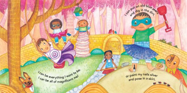 Interior spread #1 for I Can Be... Me! by Lesléa Newman and Maya Gonzalez