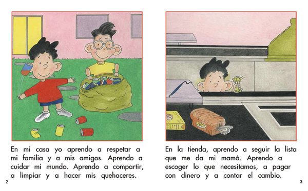 Interior spread #1 for Donde yo aprendo by Barbara Flores; Elena Castro; Eddie Hernández and Michael Ramirez; Mary Ramírez-Greene