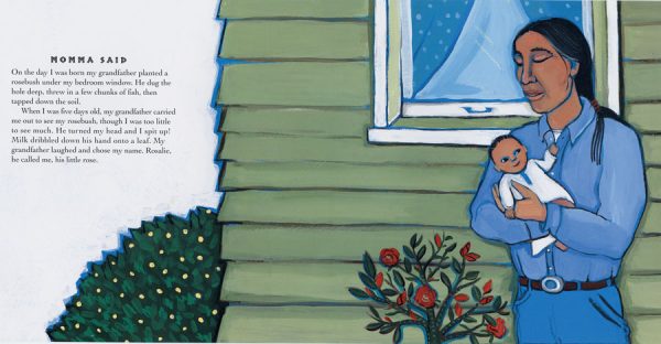 Interior spread #3 for The Blue Roses by Linda Boyden and Amy Córdova