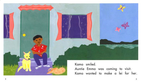 Interior spread #2 for Kama's Lei by Robin Montgomery and Carla Golembe