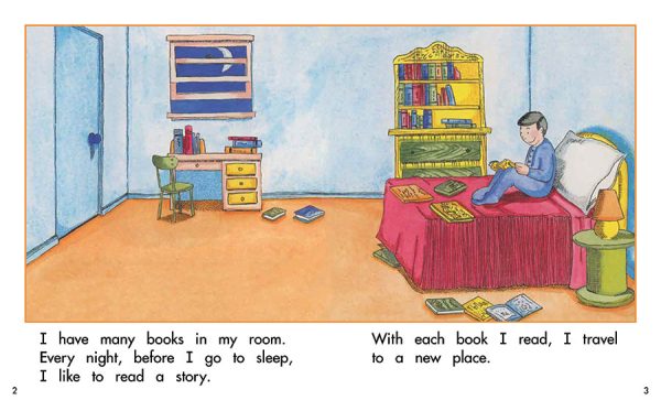 Interior spread #1 for What I Read by Barbara M. Flores; Elena Castro; Eddie Hernández and Mary Ramírez-Greene