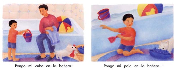 Interior spread #1 for La hora del baño by Lucy Malka and René King Moreno