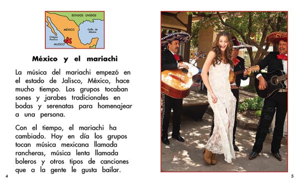 Interior spread #2 for Ya llegó el mariachi by Barbara M. Flores; Elena Castro; Eddie Hernández