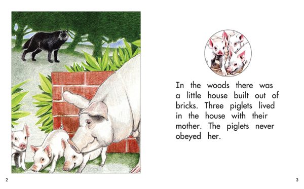 Interior spread #2 for The Three Piglets by Elena Castro; Barbara Flores; Eddie Hernández and Michael Ramirez