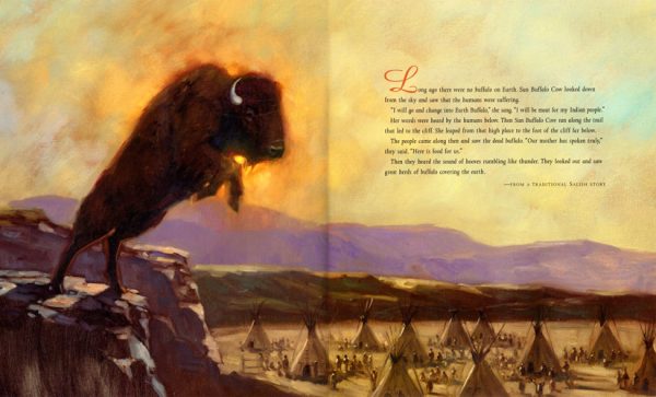 Interior spread #2 for Buffalo Song by Joseph Bruchac and Bill Farnsworth