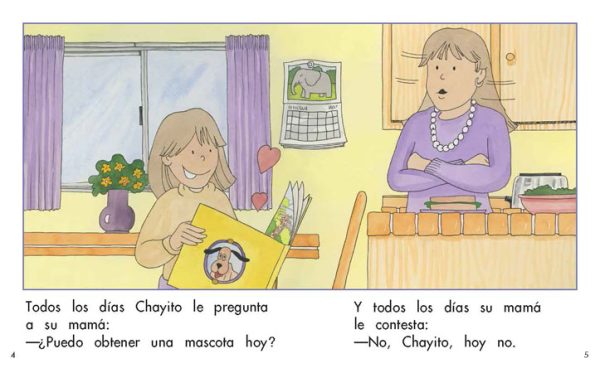 Interior spread #3 for Una mascota para Chayito by Barbara M. Flores; Elena Castro; Eddie Hernández