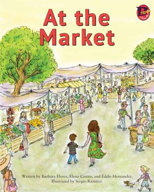 Front cover for At the Market by Elena Castro; Barbara Flores; Eddie Hernandez