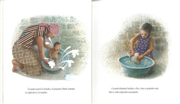 Interior spread #3 for La muñeca de Elizabeti by Stephanie Stuve-Bodeen and Christy Hale